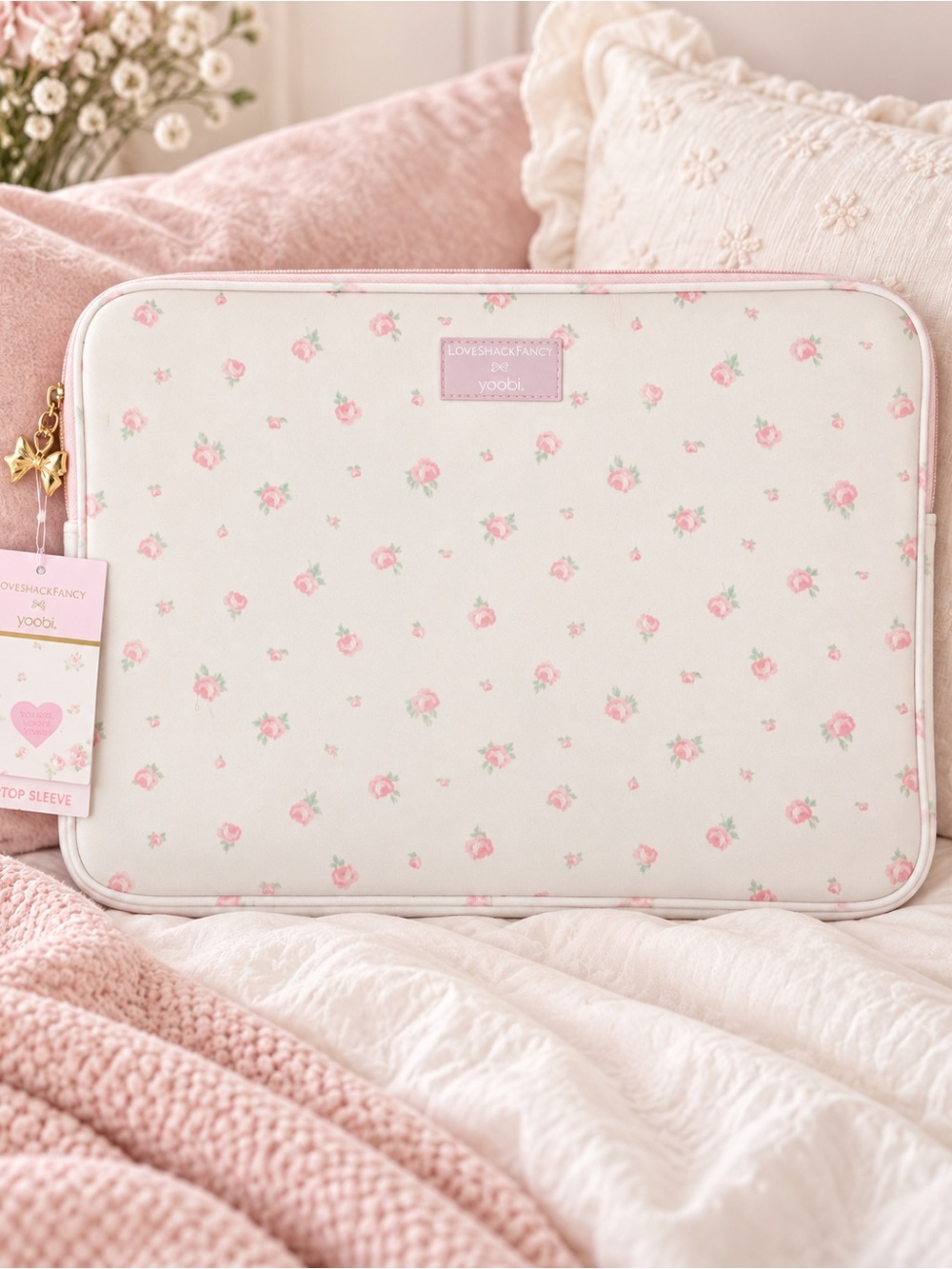 NWT LoveShackFancy x Target Yoobi Pink Floral 15” Laptop Sleeve SOLD OUT